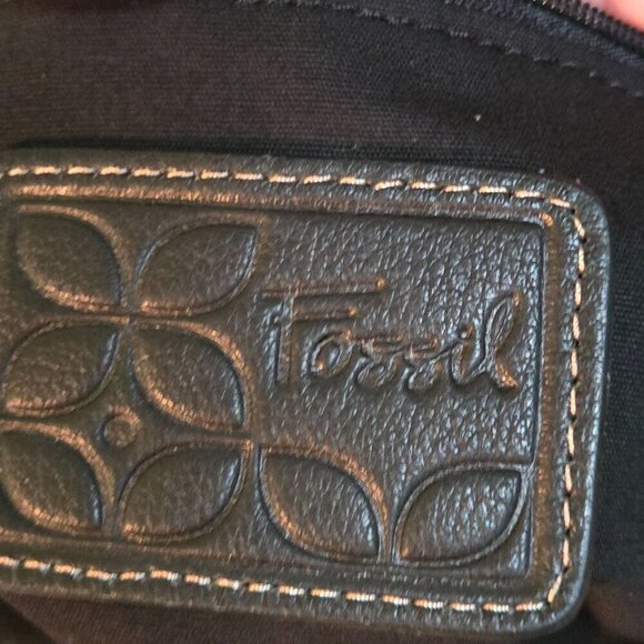 Fossil Neutral Fabric Leather Trim Hobo Shoulder Bag - Picture 7 of 8